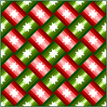 Load image into Gallery viewer, Christmas Slanted Star Quilt Kit by Sewcial Stitch 4 size options Red and Green
