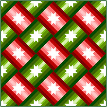 Load image into Gallery viewer, Christmas Slanted Star Quilt Kit by Sewcial Stitch 4 size options Red and Green