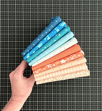 Load image into Gallery viewer, Coral Reef Blue and Orange Fat Quarter Bundle Custom Curated by Sewcial Stitch