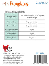 Load image into Gallery viewer, Mini Pumpkins Quilt Kit by Sewcial Stitch, a Cluck Cluck Sew Pattern