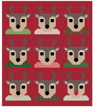 Load image into Gallery viewer, Team Santa Reindeer Red Throw Quilt Kit