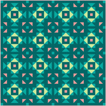 Load image into Gallery viewer, Swizzle Teal and Coral Solid Quilt Kit by Sewcial Stitch 3 size options