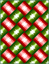Load image into Gallery viewer, Christmas Slanted Star Quilt Kit by Sewcial Stitch 4 size options Red and Green