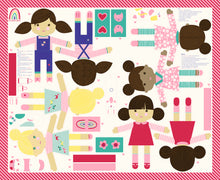 Load image into Gallery viewer, Best Friends Forever Doll Panel by Stacy Iest Hsu for Moda Fabrics