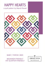 Load image into Gallery viewer, Happy Hearts Quilt Pattern by Mandi Persell of Sewcial Stitch 3 size options-PDF PATTERN