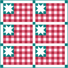 Load image into Gallery viewer, Plaid Flag Solid Quilt Kit by Sewcial Stitch 6 size options-Teal Blue
