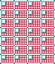Load image into Gallery viewer, Plaid Flag Solid Quilt Kit by Sewcial Stitch 6 size options-Teal Blue