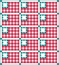 Load image into Gallery viewer, Plaid Flag Solid Quilt Kit by Sewcial Stitch 6 size options-Teal Blue