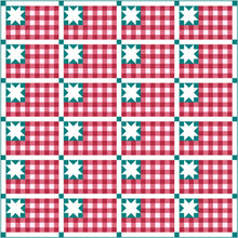 Load image into Gallery viewer, Plaid Flag Solid Quilt Kit by Sewcial Stitch 6 size options-Teal Blue