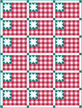 Load image into Gallery viewer, Plaid Flag Solid Quilt Kit by Sewcial Stitch 6 size options-Teal Blue