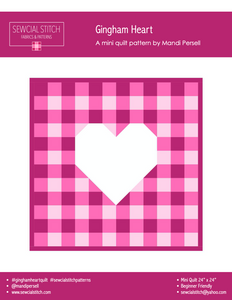 Gingham Heart Mini Quilt Kit Cranberry N Pink