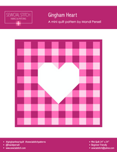 Load image into Gallery viewer, Gingham Heart Mini Quilt Table Topper Pattern PDF