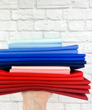 Load image into Gallery viewer, Slanted Star Quilt Kit by Sewcial Stitch 4 size options Red White and Blue Patriotic