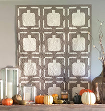 Load image into Gallery viewer, Pumpkin Pop Quilt Kit by Sewcial Stitch 4 size options-Neutral Peppered Cottons