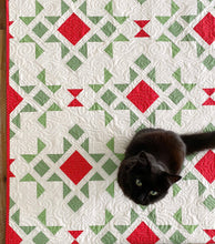 Load image into Gallery viewer, Star Blast Swiss Dot Christmas Quilt Kit by Sewcial Stitch 4 size options