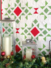 Load image into Gallery viewer, Star Blast Swiss Dot Christmas Quilt Kit by Sewcial Stitch 4 size options