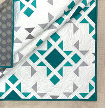 Load image into Gallery viewer, Star Blast Teal and Gray Solid Quilt Kit by Sewcial Stitch 4 size options