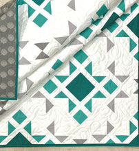 Load image into Gallery viewer, Star Blast Teal and Gray Solid Quilt Kit by Sewcial Stitch 4 size options