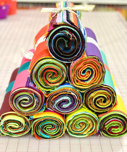 Rainbow Roll Confetti Cotton Solid Fat Eighths Fabric Bundle