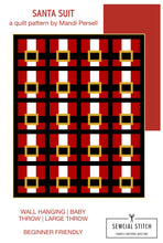 Load image into Gallery viewer, MINKY Santa Suit Quilt Kit by Sewcial Stitch 4 size options Thatched Fabric by Robin Pickens for Moda Fabrics