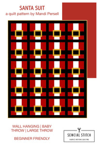 MINKY Santa Suit Quilt Kit by Sewcial Stitch 4 size options Thatched Fabric by Robin Pickens for Moda Fabrics