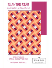Load image into Gallery viewer, Aqua Blue Slanted Star Quilt Kit by Sewcial Stitch 4 size options