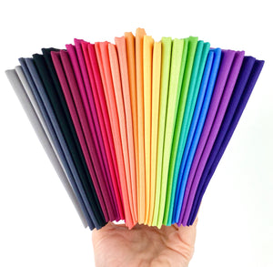 Rainbow Confetti Cotton Solid Fat Quarter Bundle Custom Curated by Sewcial Stitch
