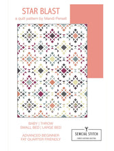 Load image into Gallery viewer, Star Blast Quilt Pattern by Mandi Persell of Sewcial Stitch 4 size options-PAPER PATTERN