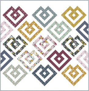 Happy Hearts Quilt Pattern by Mandi Persell of Sewcial Stitch 3 size options-PDF PATTERN