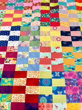 Load image into Gallery viewer, Two by Four Throw Size Quilt Top by Sewcial Stitch FREE SHIPPING