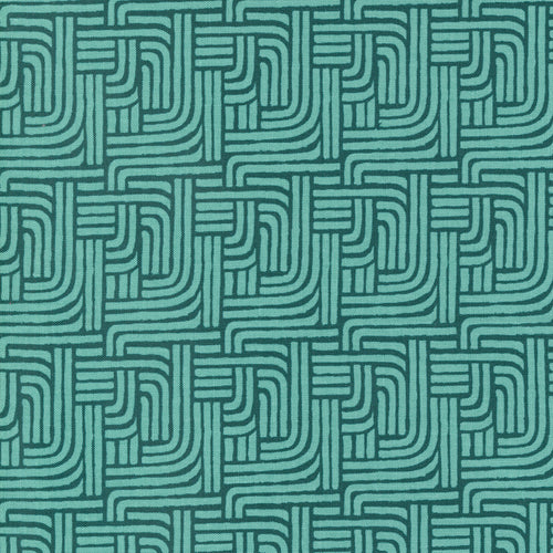 Willow Teal Geometric Fabric by 1 Canoe 2 for Moda Fabrics