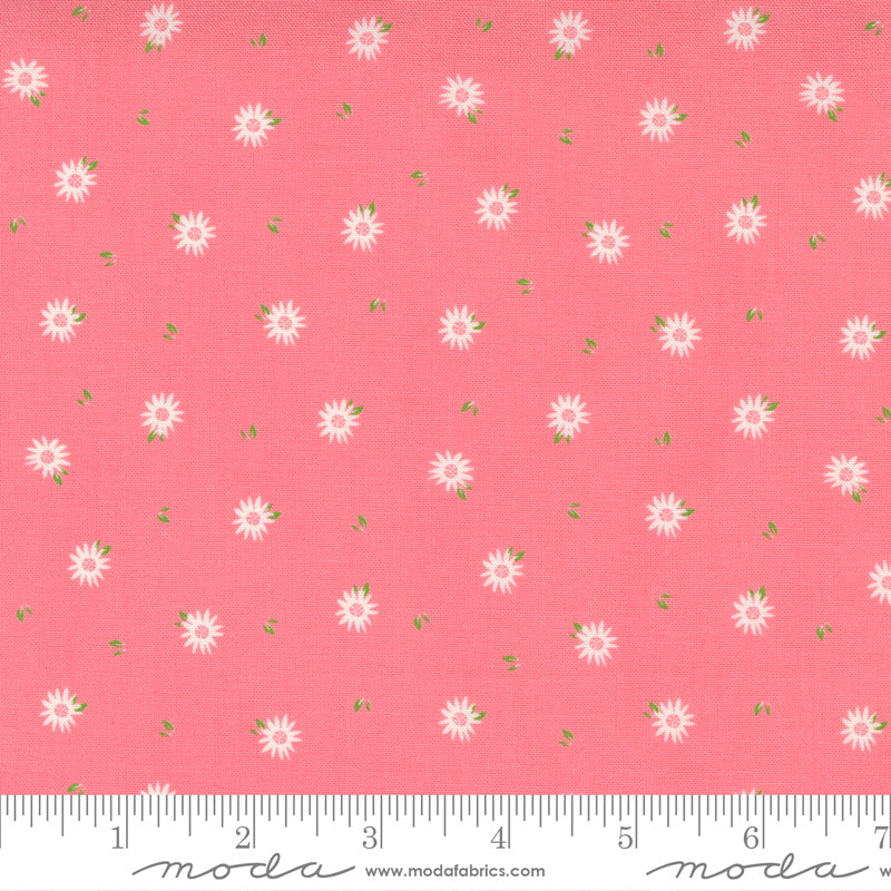 Sincerely Yours Ditsy Flower Flamingo Fabric by Sherri and Chelsi for Moda