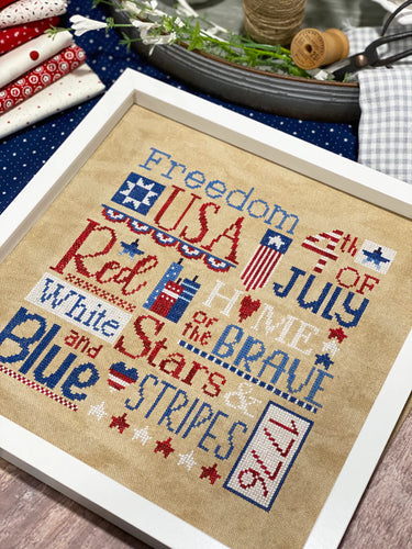 All American Cross Stitch Pattern by Lindsey Weight of Primrose Cottage Stitches