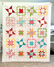 Load image into Gallery viewer, Sampler Throw Size Quilt Top by Sewcial Stitch FREE SHIPPING