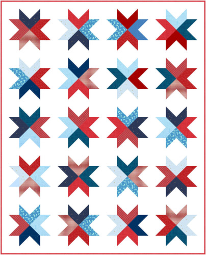Patriotic Beaming Throw Quilt Kit-Pattern by Emily Tindall of Homemade Emily Jane