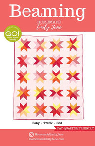 Solid Patriotic Beaming Throw Quilt Kit-Pattern by Emily Tindall of Homemade Emily Jane