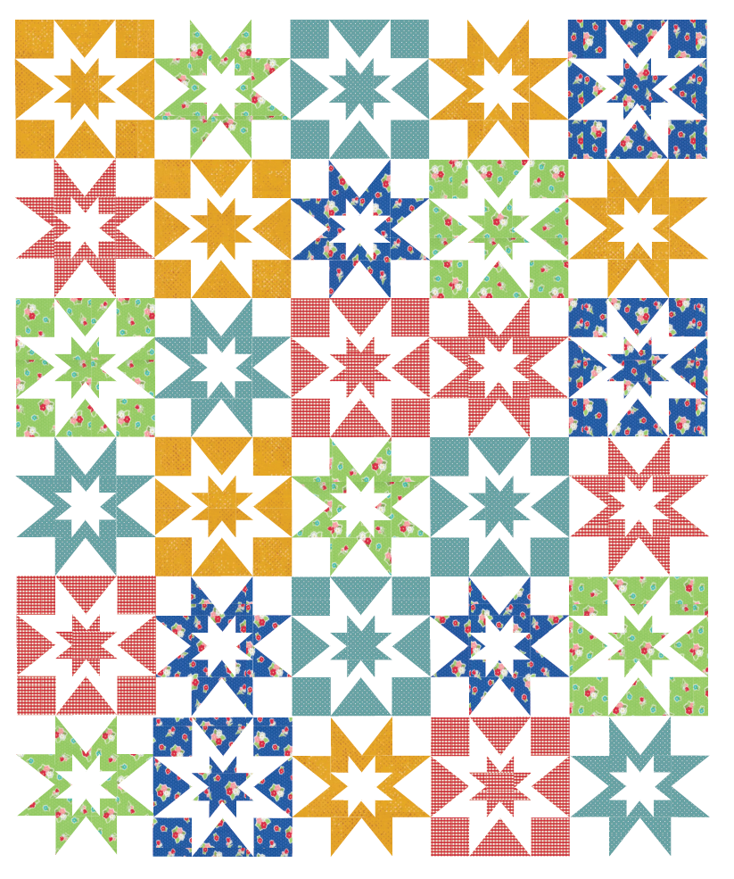 Shimmer Sky Bright Quilt Kit Small and Large Throw Options