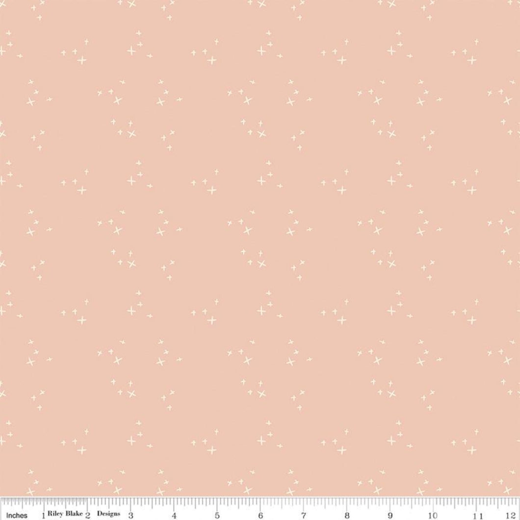 Blush N Butterscotch Blush Pink Sparkles Fabric by Simple Simon and Co For Riley Blake Designs