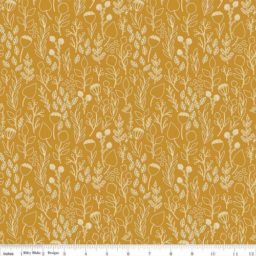 Blush N Butterscotch Floral Fabric by Simple Simon and Co For Riley Blake Designs
