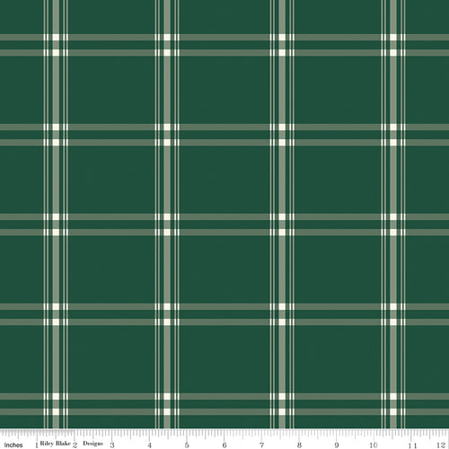 Hunter Green Plaid Fabric by My Mind's Eye for Riley Blake Designs