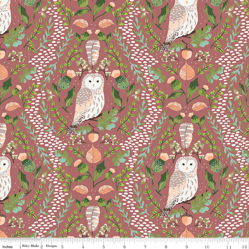 Wildwood Wander Rose Owl Fabric by Riley Blake Designs