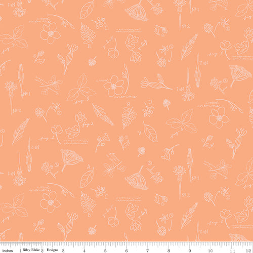 Wildwood Wander Peach Floral Fabric by Riley Blake Designs