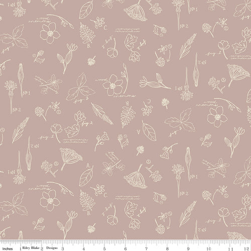 Wildwood Wander Taupe Floral Fabric by Riley Blake Designs