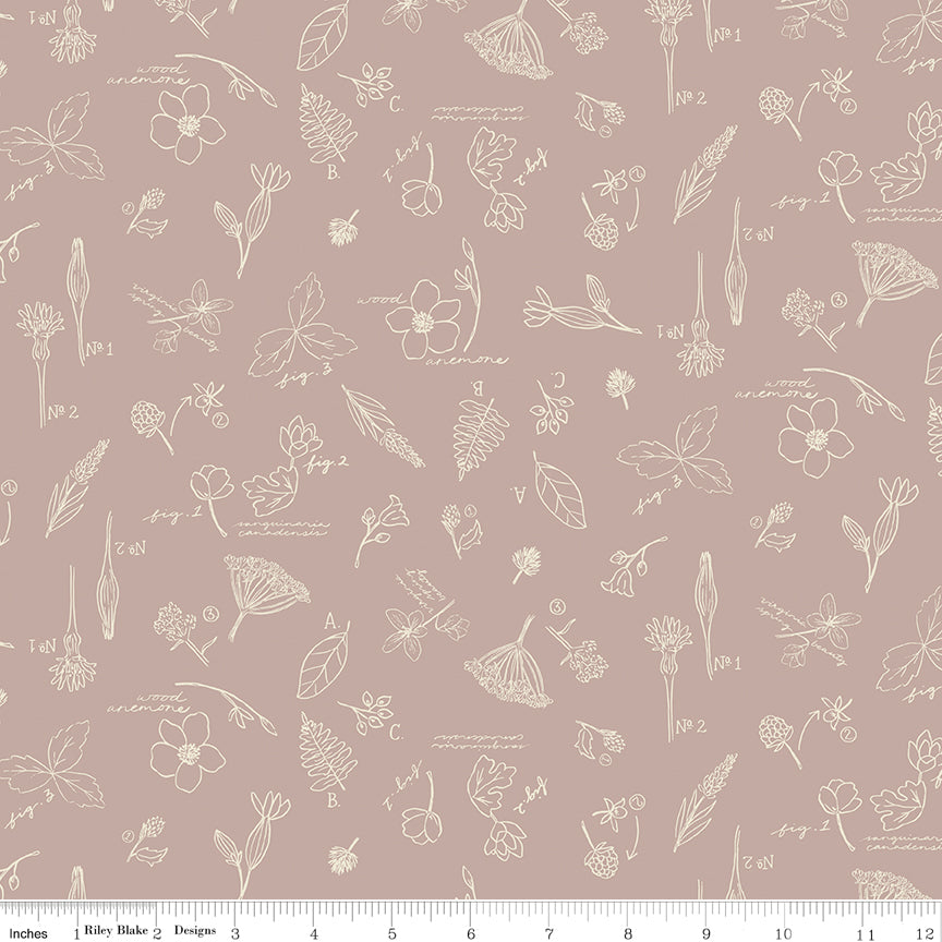 Wildwood Wander Taupe Floral Fabric by Riley Blake Designs