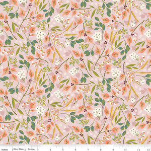 Blossom Lane Pink Floral Branches Fabric by Katherine Lenius for Riley Blake Designs
