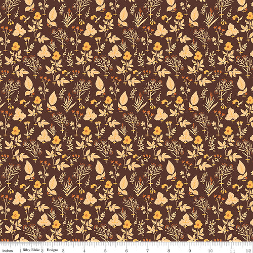 The Old Garden Brown Leaves Fabric by Riley Blake Designs