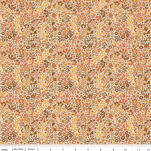 The Old Garden Brown Floral Fabric by Riley Blake Designs