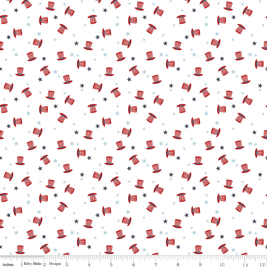 Stars and Stripes Forever Patriotic Hat Fabric by Lori Whitlock for Riley Blake Designs