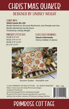 Load image into Gallery viewer, Christmas Quaker Cross Stitch Pattern by Lindsey Weight of Primrose Cottage Stitches