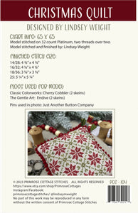 Christmas Quilt Cross Stitch Pattern by Lindsey Weight of Primrose Cottage Stitches